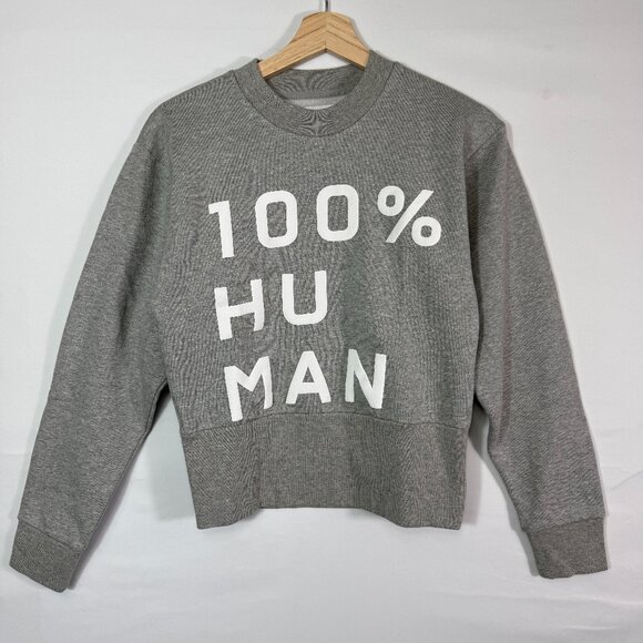 Everlane The 100% Human Cotton Typography Fleece Sweatshirt Grey S - Picture 2 of 7